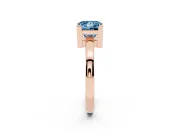 Fancy Blue Princess Cut Diamond Solitaire Ring Set in Rose gold with Prong Head and Smooth Polished Band