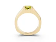 Radiant Cut Half Bezel Solitaire Engagement Ring Setting for a Fancy Yellow Lab-Grown Diamond | Wide Band | Yellow Gold