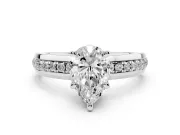 Pear-Shaped Channel Set Solitaire Engagement Ring Setting | Rope Collar Head | Sterling Silver