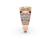 Marquise Vintage Pave Engagement Ring Setting for a Fancy Yellow Lab-Grown Diamond | Milgrain Edges | Rose Gold