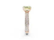 Asscher Cut Domed Pavé Engagement Ring Setting for a Fancy Yellow Lab-Grown Diamond | Rose Gold