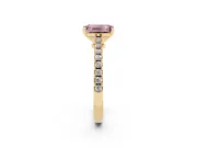 Emerald Cut Pavé Engagement Ring Setting for a Fancy Pink Lab-Grown Diamond | Yellow Gold - Design NV-24454