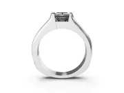 Princess Cut Half Bezel Engagement Ring Setting for a Black Center | Wide Band | Sterling Silver