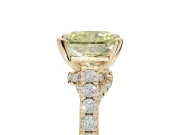 Radiant Cut Pavé Engagement Ring Setting for a Fancy Yellow Lab-Grown Diamond | Crossover Gallery | Yellow Gold