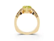 Heart-Shaped Bypass Solitaire Engagement Ring Setting for a Fancy Yellow Lab-Grown Diamond | Pavé Ribbon | Yellow Gold