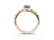 Emerald Cut Graduated Solitaire Engagement Ring Setting for a Fancy Blue Lab-Grown Diamond | Rose Gold