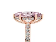 Marquise Hidden Halo Engagement Ring Setting for a Fancy Pink Lab-Grown Diamond | Rose Gold