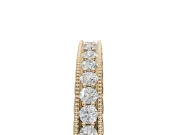 Round Lab-Grown Diamond Milgrain Channel Set Wedding Band | Fluted Gallery | Yellow Gold