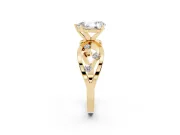 Pear-Shaped Open Loop Engagement Ring Setting | Scattered Accents | Yellow Gold