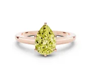 Pear-Shaped Plain Engagement Ring Setting for a Fancy Yellow Lab-Grown Diamond | Rose Gold