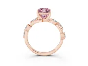 Princess Cut Twisted Vine Engagement Ring Setting for a Fancy Pink Lab-Grown Diamond | Rose Gold