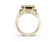 Asscher Cut Halo Engagement Ring Setting for a Fancy Yellow Lab-Grown Diamond | Graduated Channel Band | Yellow Gold