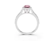 Radiant Cut Halo Engagement Ring Setting for a Fancy Pink Lab-Grown Diamond | Sterling Silver - Design NV-24729