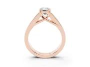 Emerald Cut Channel-Set Engagement Ring Setting | Princess Side Stones | Rose Gold