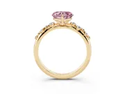 Heart-Shaped Graduated Solitaire Engagement Ring Setting for a Fancy Pink Lab-Grown Diamond | Yellow Gold