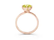 Cushion Cut Bypass Solitaire Engagement Ring Setting for a Fancy Yellow Lab-Grown Diamond | Plain Band | Rose Gold