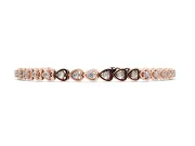 Round Lab-Grown Diamond Heart Link Tennis Bracelet | Alternating Hearts | Rose Gold