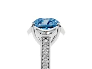 Cushion Cut Floral Pavé Engagement Ring Setting for a Fancy Blue Lab-Grown Diamond | Platinum