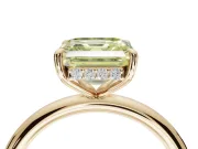 Asscher Cut Hidden Halo Ring Setting for a Fancy Yellow Lab-Grown Diamond | Yellow Gold