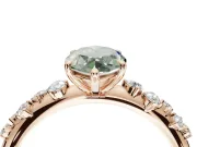 Marquise Graduated Solitaire Engagement Ring Setting for a Fancy Green Lab-Grown Diamond | Rose Gold