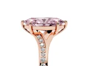 Marquise Pave Solitaire Engagement Ring Setting for a Fancy Pink Lab-Grown Diamond | Sweeping Shoulders | Rose Gold