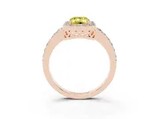 Emerald Cut Halo Engagement Ring Setting for a Fancy Yellow Lab-Grown Diamond | Rose Gold - Design NV-24751