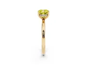 Cushion Cut Hidden Halo Engagement Ring Setting for a Fancy Yellow Lab-Grown Diamond | Plain Band | Yellow Gold