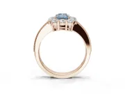 Emerald Cut Vintage Halo Engagement Ring Setting for a Fancy Blue Lab-Grown Diamond | Rose Gold