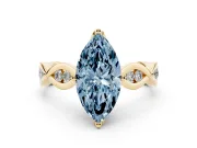 Marquise Twisted Infinity Engagement Ring Setting for a Fancy Blue Lab-Grown Diamond | Yellow Gold