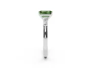 Emerald Cut Three Stone Engagement Ring Setting for a Fancy Green Lab-Grown Diamond | Tapered Baguettes | Platinum
