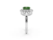 Radiant Cut Halo Engagement Ring Setting for a Fancy Green Lab-Grown Diamond | Sterling Silver - Design NV-24726