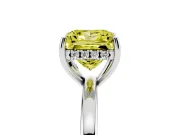Princess Cut Hidden Halo Engagement Ring Setting for a Fancy Yellow Lab-Grown Diamond | Thin Band | Sterling Silver