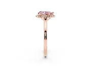 Pear-Shaped Halo Engagement Ring Setting for a Fancy Pink Lab-Grown Diamond | Plain Polished Band | Rose Gold
