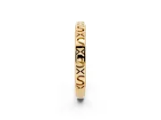 Engraved Milgrain Band Set in Yellow gold with Vintage-Inspired Pattern