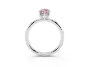 Marquise Hidden Halo Ring Setting for a Fancy Pink Lab-Grown Diamond | Sterling Silver