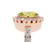 Oval Vintage Milgrain Halo Engagement Ring Setting for a Fancy Yellow Lab-Grown Diamond | Pierced Gallery | Rose Gold