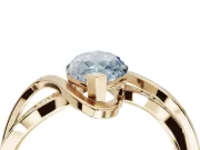 Marquise Bypass Solitaire Engagement Ring Setting for a Fancy Blue Lab-Grown Diamond | Pavé Strands | Yellow Gold