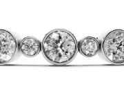 Round Lab-Grown Diamond Alternating Bezel Tennis Bracelet | Large and Small Stones | Sterling Silver