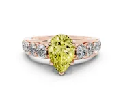 Pear-Shaped Engagement Ring Setting for a Fancy Yellow Lab-Grown Diamond | Rose Gold - Design NV-24645