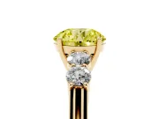 Round 5 Stone Engagement Ring Setting for a Fancy Yellow Lab-Grown Diamond | Yellow Gold