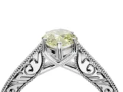 Marquise Vintage Engagement Ring Setting for a Fancy Yellow Lab-Grown Diamond | White Gold - Design NV-24644