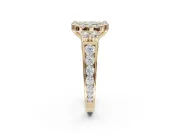 Cushion Cut Halo Engagement Ring Setting for a Fancy Green Lab-Grown Diamond | Graduated Channel Band | Yellow Gold