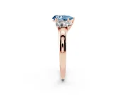 Pear-Shaped Three Stone Engagement Ring Setting for a Fancy Blue Lab-Grown Diamond | Matching Side Stones | Rose Gold