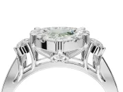 Pear-Shaped Halo Engagement Ring Setting for a Fancy Green Lab-Grown Diamond | Graduated Channel Band | Sterling Silver