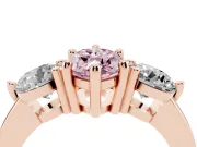Marquise Three Stone Engagement Ring Setting for a Fancy Pink Lab-Grown Diamond | Open Prong Baskets | Rose Gold