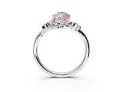 Pear-Shaped Leaf Bypass Solitaire Engagement Ring Setting for a Fancy Pink Lab-Grown Diamond | Sterling Silver