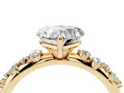 Heart-Shaped Solitaire Engagement Ring Setting | Graduated Scattered Accents | Yellow Gold