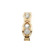 Round Lab-Grown Diamond Half Eternity Wedding Band | Linked Marquise Frames | Yellow Gold