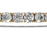 Round Lab-Grown Diamond In-Line Tennis Bracelet | Shared Prongs | Yellow Gold