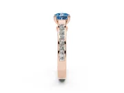 Cushion Cut Channel Engagement Ring Setting for a Fancy Blue Lab-Grown Diamond | Rose Gold - Design NV-24671